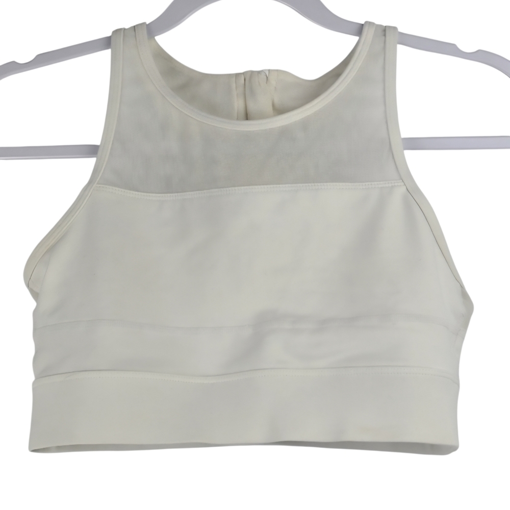 Zyia All Star White Lightweight Sports Bra Neutral Activewear Size Small